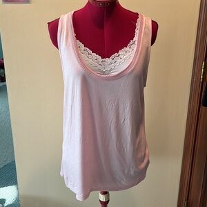 Banana Republic NWOT Pink/blush   Tank Beautifully trimmed Scoopneck line Size L